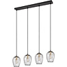 HLW LED Modern Matte Black Metal LED Pendant Lamp - 4-light E27 LED Lamp