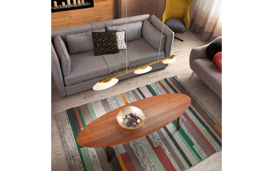 HLW LED Metalen Dimbare LED Hanglamp 3-lichts - 9W Warm Wit - Mat Messing