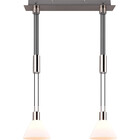 HLW LED LED Pendant Lamp Trion Stey - Metal LED Pendant Lamp with Glass, E27 Fitting, 2 Lights