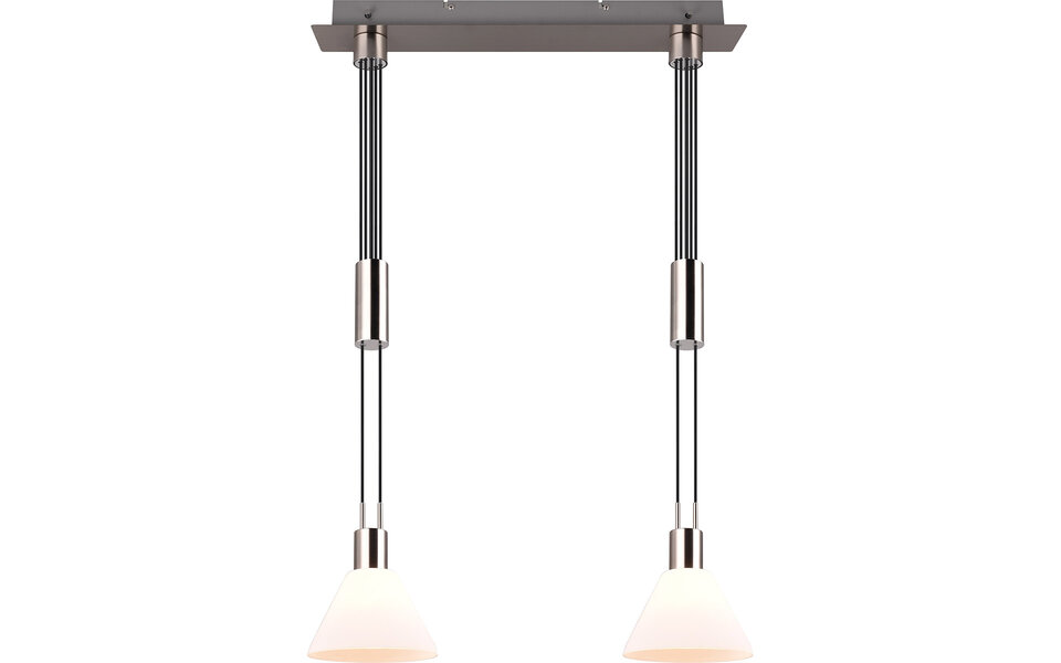 HLW LED LED Hanglamp Trion Stey - Metalen LED Hanglamp met Glas, E27 Fitting, 2-lichts