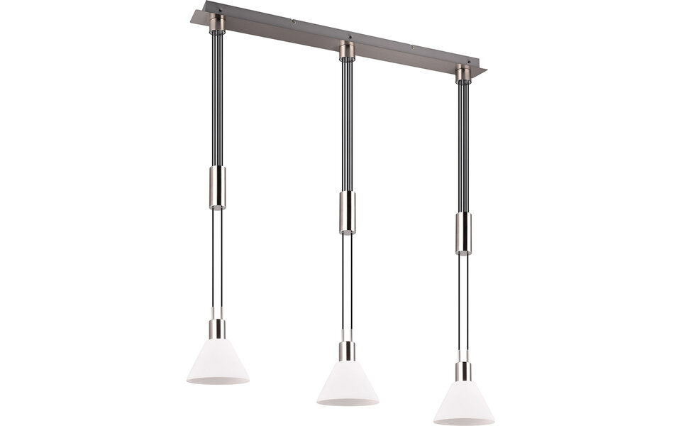 HLW LED LED Hanglamp Trion Stey - Metalen LED Hanglamp met Glas en 3 Lichtpunten