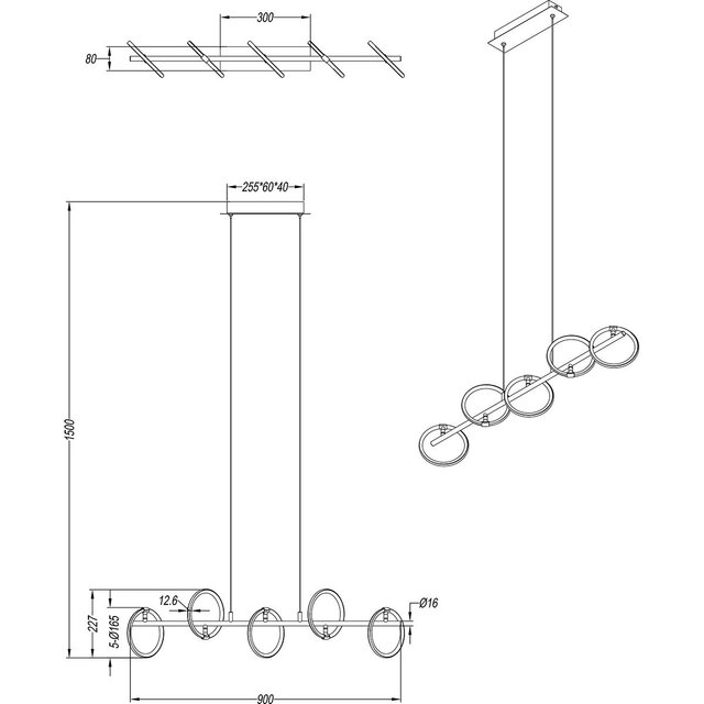 HLW LED Witte Metalen LED Hanglamp Trion Arko - 5 Draaibare Lichtpunten, 4W LED Warm Wit