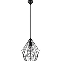 Matte Black Metal LED Pendant Lamp - E27 Fitting - 1-Light
