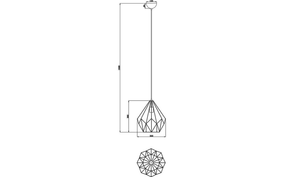 HLW LED LED Pendant Lamp - Trion Escape - Matte Black Metal 1-light E27 Socket