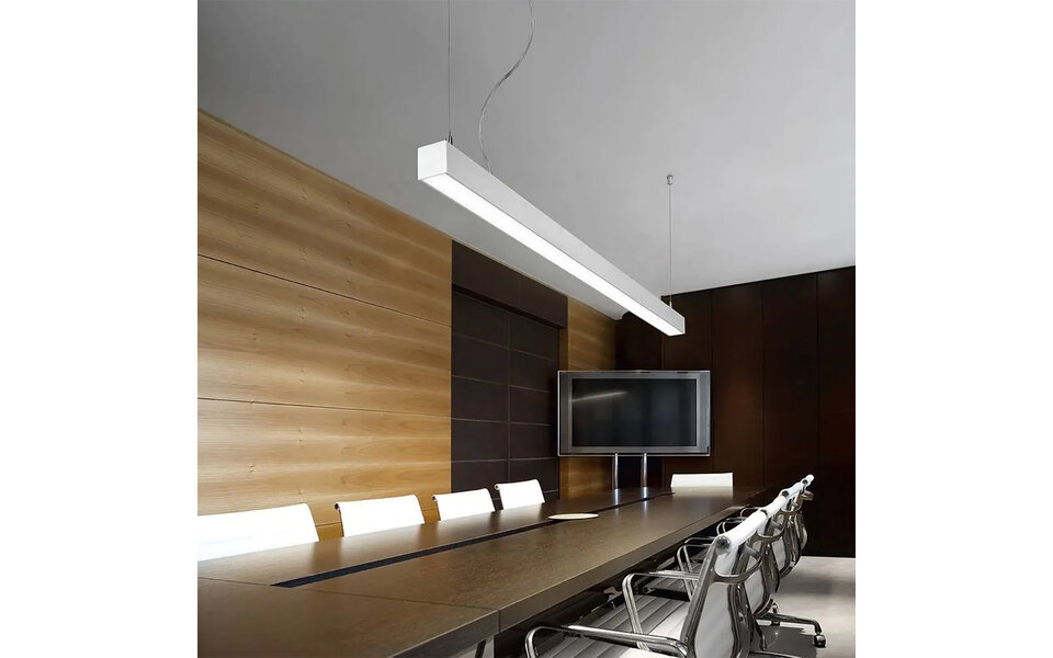 HLW LED Linear White LED Pendant Lamp 40W - Warm White 3000K, 120cm Light Output