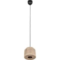 LED Hanglamp Trion Alisa - 1-lichts, Rond, E27 Fitting, Bruin Jute, 31 cm