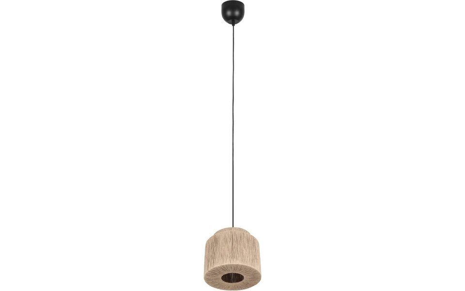 HLW LED LED Hanglamp Trion Alisa - 1-lichts, Rond, E27 Fitting, Bruin Jute, 31 cm