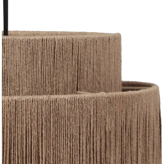 HLW LED LED Pendant Lamp Trion Alisa - 1-light, Round, E27 Fitting, Brown Jute, 31 cm