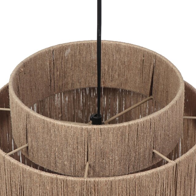 HLW LED LED Pendant Lamp Trion Alisa - 1-light, Round, E27 Fitting, Brown Jute, 31 cm