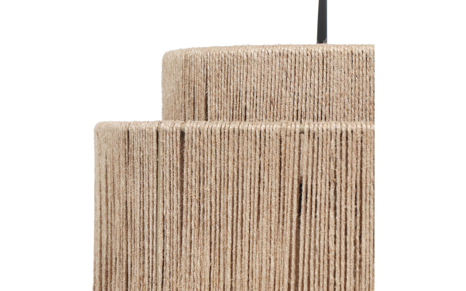 HLW LED LED Hanglamp Trion Alisa - 4-lichts Rechthoekige LED lamp met jute lampenkappen