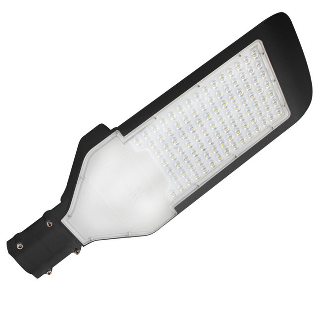 100W LED Straatlamp - Waterdicht Aluminium Mat Zwart - Helder Wit Buitenverlichting