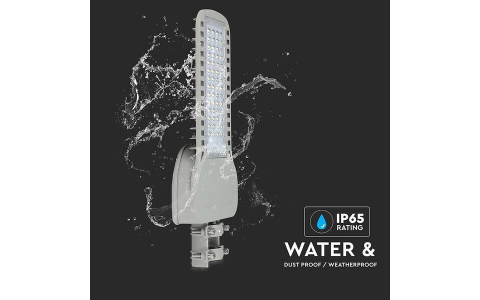 HLW LED Waterdichte Slimme 100W LED Straatlamp - Aluminium, Mat Grijs, Natuurlijk Wit 4000K