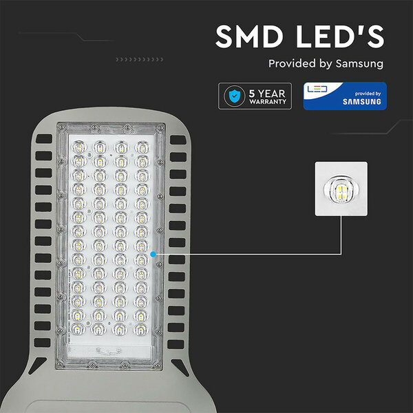 HLW LED Waterdichte Slimme 100W LED Straatlamp - Aluminium, Mat Grijs, Natuurlijk Wit 4000K HLW LED Waterdichte Slimme 100W LED Straatlamp - Aluminium, Mat Grijs, Natuurlijk Wit 4000K