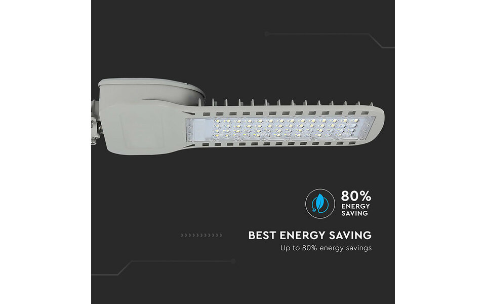 HLW LED Waterdichte Slimme 100W LED Straatlamp - Aluminium, Mat Grijs, Natuurlijk Wit 4000K