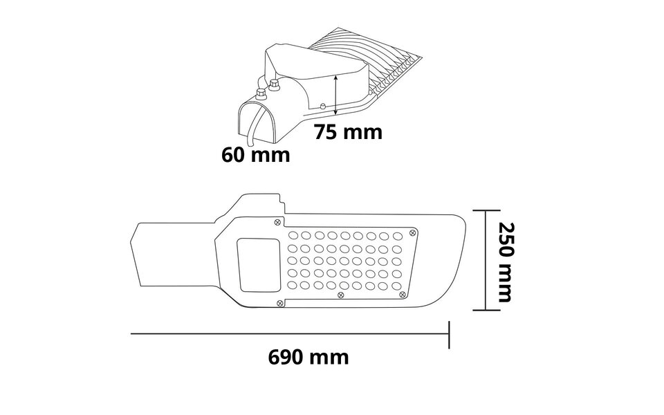 HLW LED 150W Aluminium LED Straatlamp - Waterdicht IP65 - Mat Zwart & Helder Koud Wit