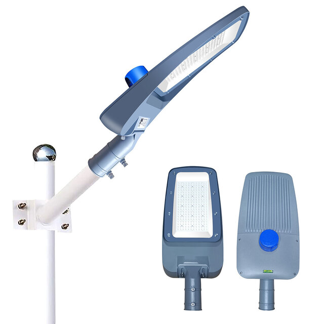 grote zwarte LED straatlamp met sensor en waterdichte behuizing 200W neutraal wit licht