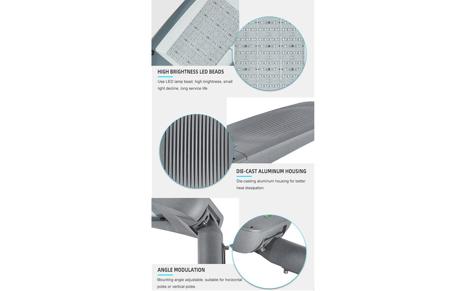 HLW LED Waterproof LED Street Light with Sensor | 200 Watt Neutral White Light, IP66