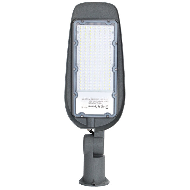 100W LED Straatlamp - Waterdicht Aluminium Mat Grijs Daglicht Wit Buitenverlichting