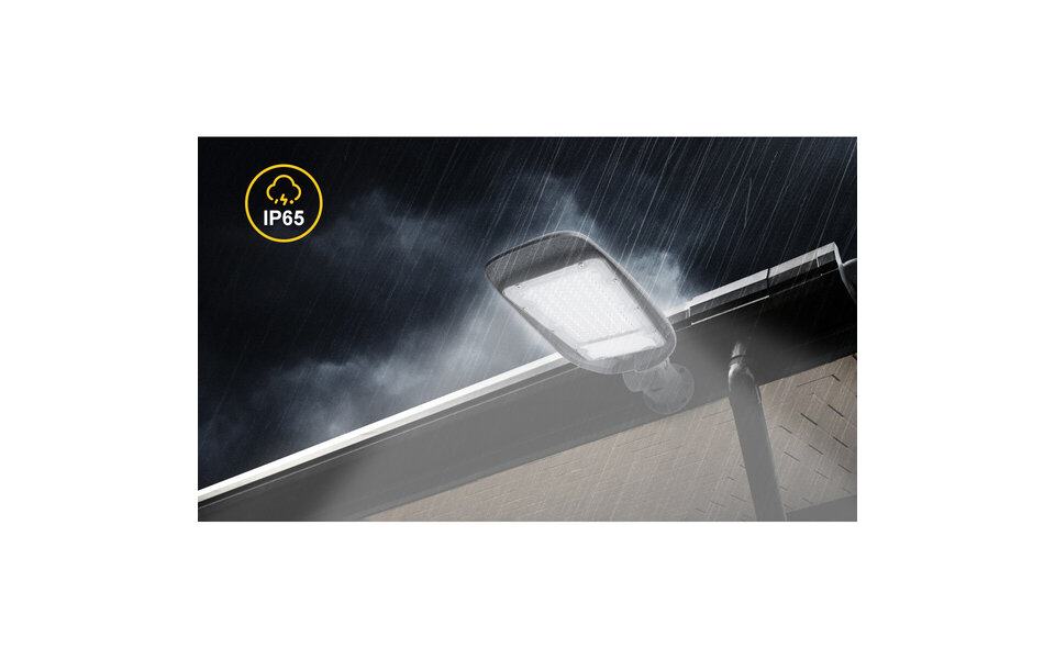HLW LED Waterdichte 100W Aluminium LED Straatlamp - Mat Grijs, Daglicht Wit 6500K