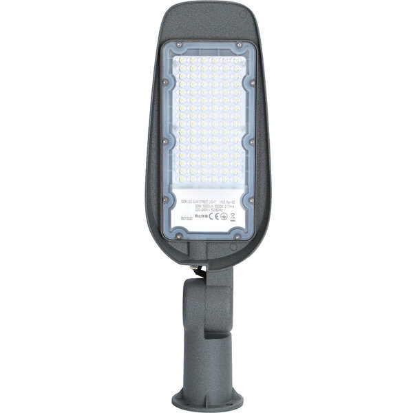 HLW LED Waterdichte 50W Aluminium LED Straatlamp - Mat Grijs, Daglicht Wit 6500K