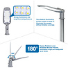 HLW LED Waterproof 150W LED Street Light - Aluminum Matte Gray, Bright Daylight White 6500K