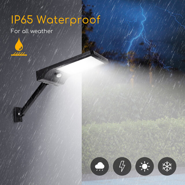 HLW LED Plastic LED Street Light Solar 3W - Waterproof IP65, Black & White Options, Daylight White