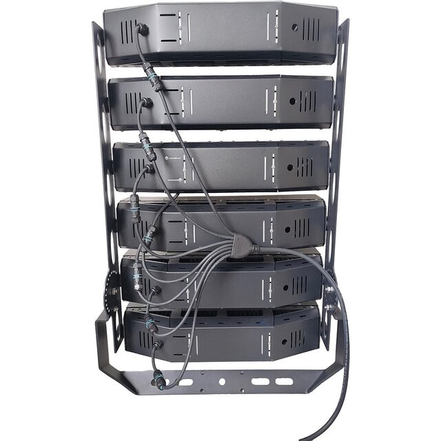 Vierkante zwarte LED sportveldverlichting 1500W met helder wit licht 5000K en IP66 beschermingsklasse Vierkante zwarte LED sportveldverlichting 1500W met helder wit licht 5000K en IP66 beschermingsklasse