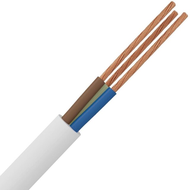 VMVL 3x1,5mm² witte stroomkabel 3-aderig 100m LED toebehoren