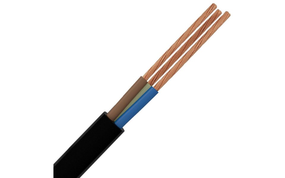 HLW LED VMVL H05VV-F 3-core black power cable 3x2.5mm² 10m