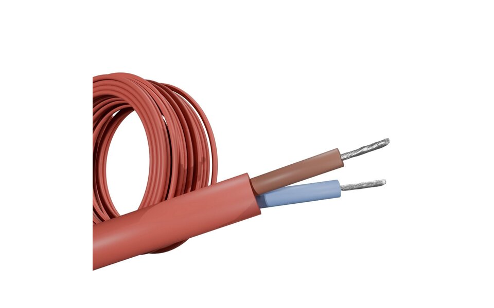 HLW LED SIHF silicone cable 2x0.75 mm² red 100 m heat resistant