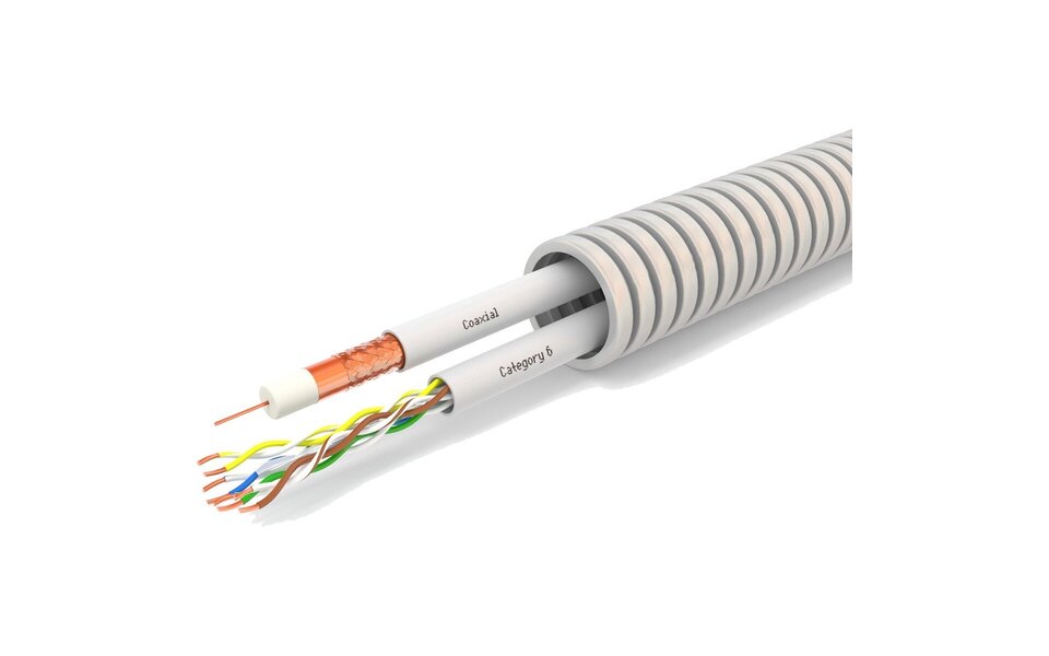 HLW LED Pre-wired Flexible Tube 100m CAT6+Coax 20mm KEMA-KEUR HLW LED Pre-wired Flexible Tube 100m CAT6+Coax 20mm KEMA-KEUR
