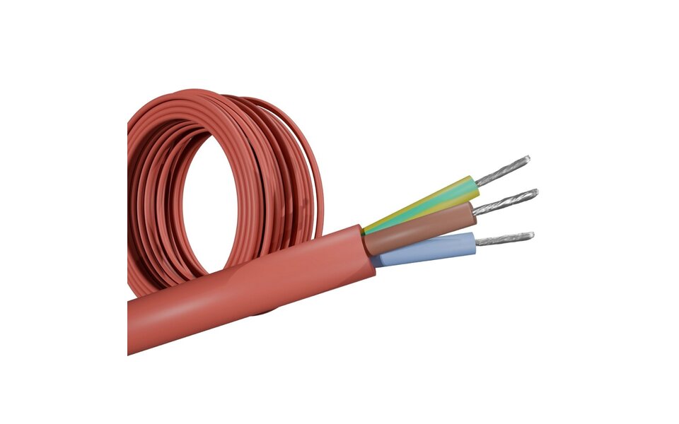 HLW LED SIHF silicone cable 3x0.75 mm² 100 m Red heat resistant