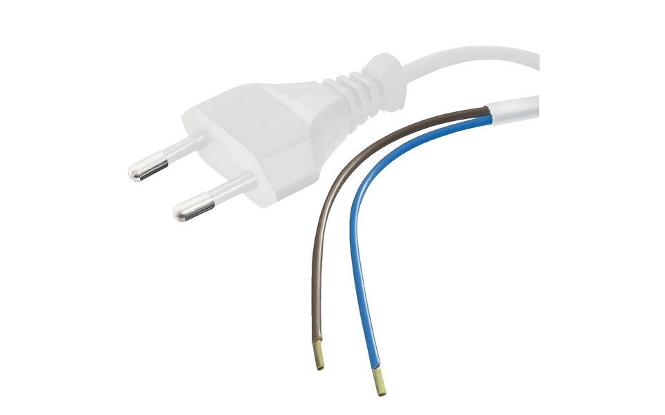 HLW LED Power cable white 3 m for LED – Europlug C7, 0.75 mm² HLW LED Power cable white 3 m for LED – Europlug C7, 0.75 mm²