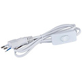 Power cable 220V Europlug to C7 1.5m white with switch
