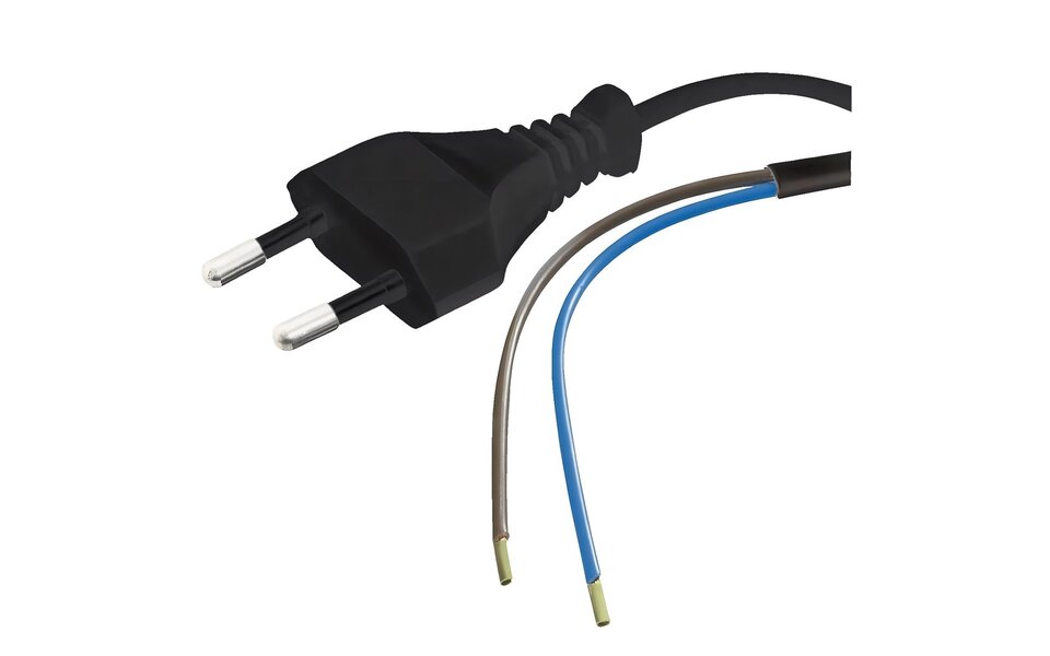 HLW LED Velvalux 2-aderige voedingskabel Europlug C7 1,5m zwart