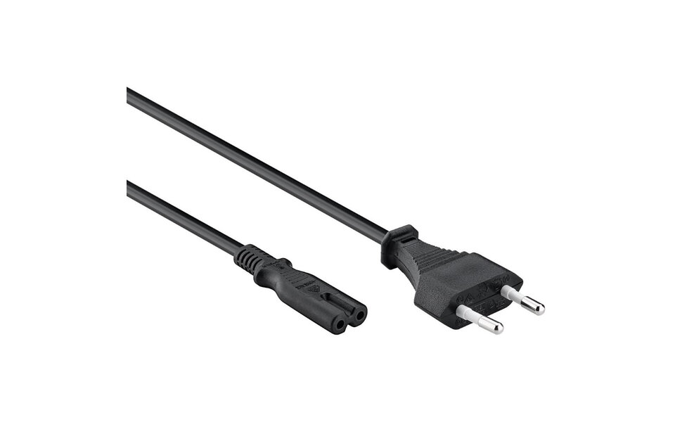 HLW LED Voedingskabel 1,8 m Zwart - Europlug C7 220V 10A