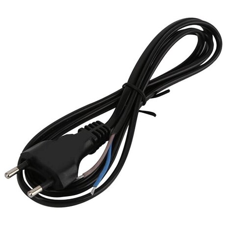 Voedingskabel 1,5 m Zwart – Europlug (C7) 220V 10A LED Voedingskabel 1,5 m Zwart – Europlug (C7) 220V 10A LED
