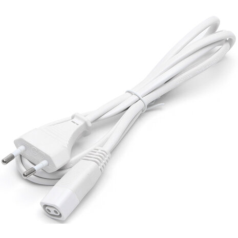 Witte voedingskabel 1,5m voor T5 LED buis – C7 Europlug Witte voedingskabel 1,5m voor T5 LED buis – C7 Europlug