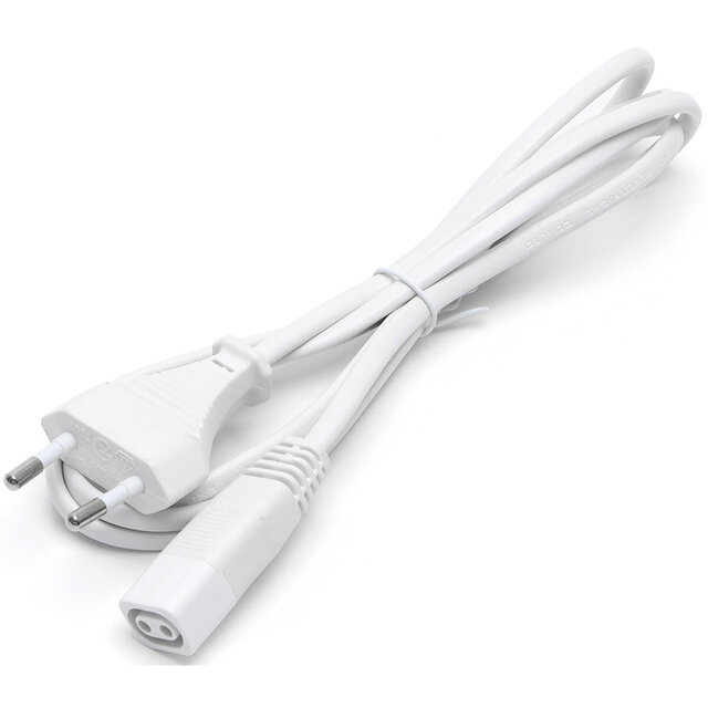 Witte voedingskabel 1,5m voor T5 LED buis – C7 Europlug LED toebehoren Witte voedingskabel 1,5m voor T5 LED buis – C7 Europlug LED toebehoren