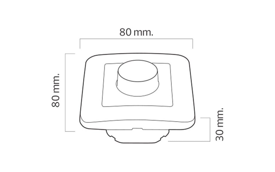 HLW LED Built-in LED dimmer 1-300W 230V Push/Turn button White