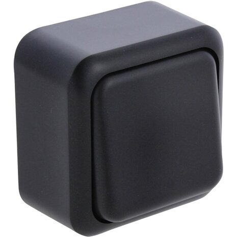 Q-LINK 1-voudige wisselschakelaar mat zwart opbouw 250V 10A Q-LINK 1-voudige wisselschakelaar mat zwart opbouw 250V 10A