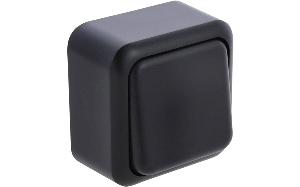 Q-LINK Q-LINK 1-gang changeover switch matte black surface-mounted 250V 10A Q-LINK Q-LINK 1-gang changeover switch matte black surface-mounted 250V 10A