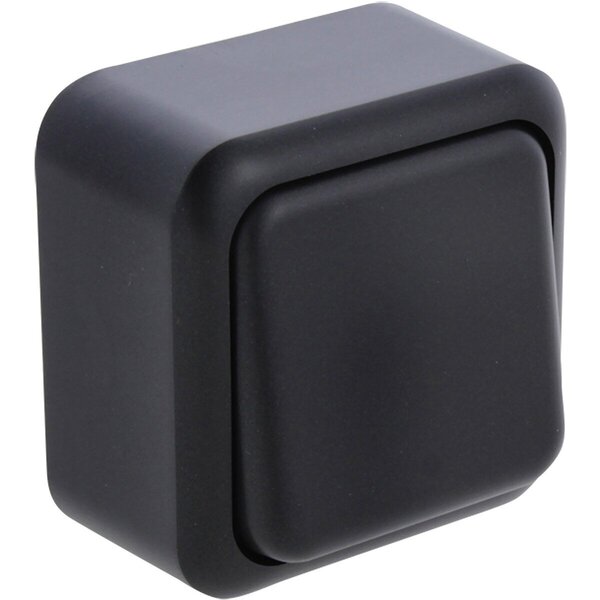 Q-LINK Q-LINK 1-voudige wisselschakelaar mat zwart opbouw 250V 10A Q-LINK Q-LINK 1-voudige wisselschakelaar mat zwart opbouw 250V 10A