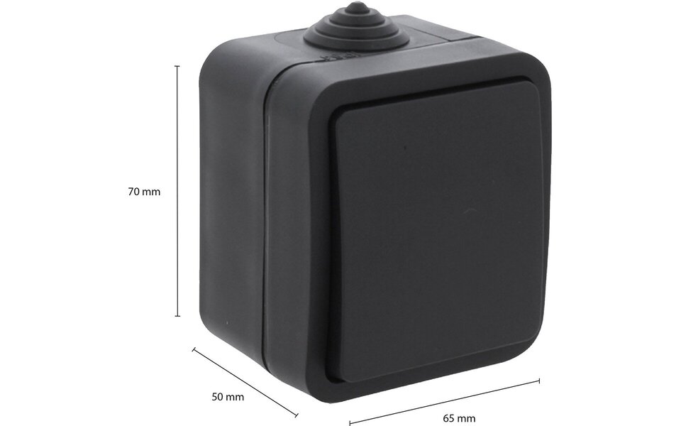 Q-LINK Q-LINK 1-gang two-way switch IP54 matte black 230V Q-LINK Q-LINK 1-gang two-way switch IP54 matte black 230V