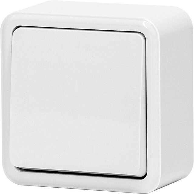 Opbouw wisselschakelaar Aigi Winy 1-knop wit 250V 10A LED toebehoren