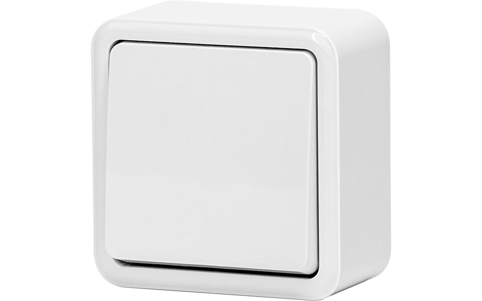 HLW LED Surface-mounted two-way switch Aigi Winy 1-button white 250V 10A