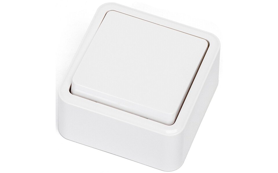 HLW LED Opbouw wisselschakelaar Aigi Winy 1-knop wit 250V 10A