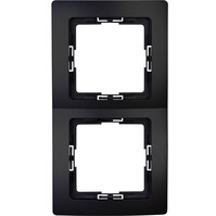 KOPP Paris HK05 2-gang cover frame matte black 150x83 mm