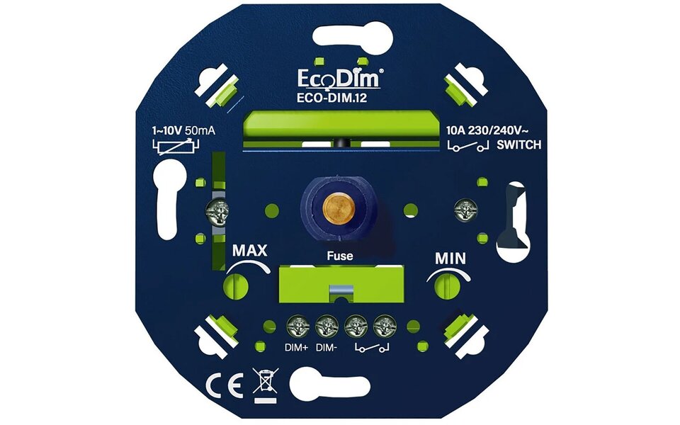 EcoDim EcoDim ECO-DIM.12 1-10V LED-dimmer 50 mA inbouw soft-start EcoDim EcoDim ECO-DIM.12 1-10V LED-dimmer 50 mA inbouw soft-start