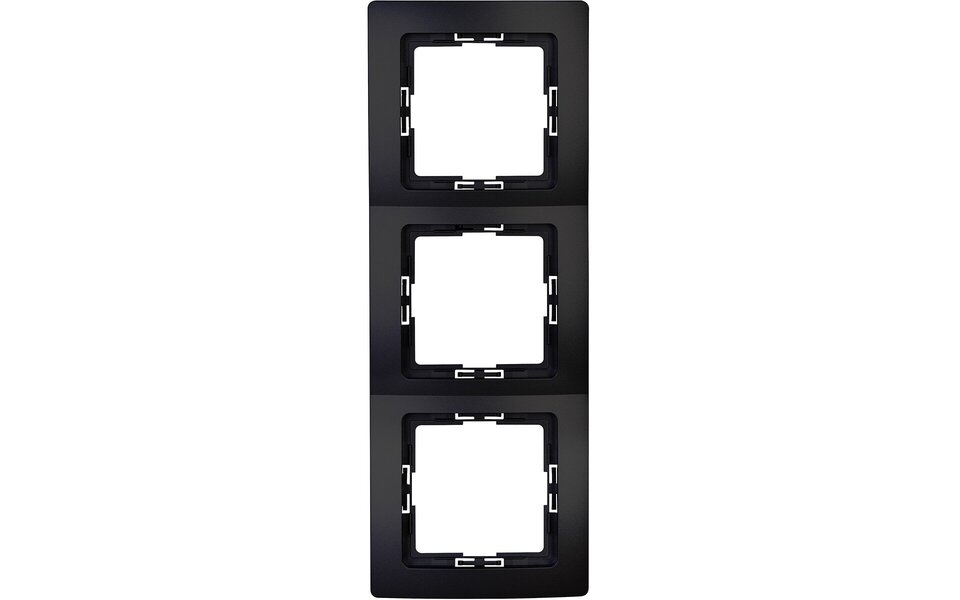 KOPP KOPP Paris HK05 3-gang cover frame matte black flush-mounted for LED
